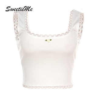 Sweeticme ใหม่ เสื้อสายเดี่ยว เปิดไหล่ แต่งลูกไม้ เข้ารูป เซ็กซี่ เข้ากับทุกการแต่งกาย แฟชั่นสําหรับสตรี 2023