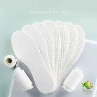 YOYO แผ่นพื้นรองเท้ายางพารา แบบยืดหยุ่นสูง ดูดซับเหงื่อได้ดี สวมใส่สบาย จํานวน 1 คู่ Sports insole