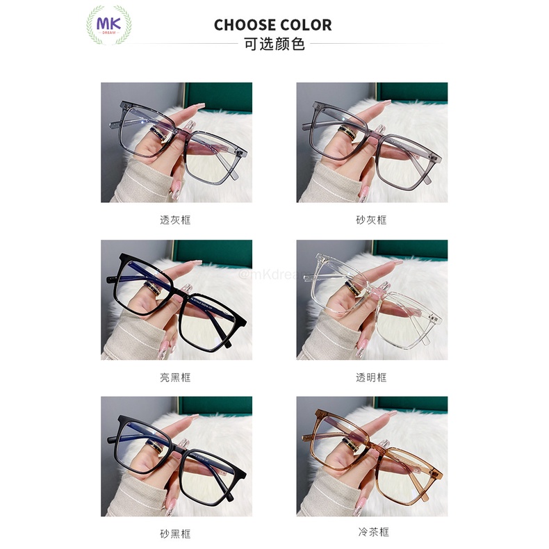 กรอบแว่น แว่นตาเปลี่ยนสี สั้น -100 ถึง-600 แว่นตาสายตาสั้น  กรอบสี่เหลี่ยม เลนส์อัตโนมัติ TR90 UV400 เปลี่ยนสีตามแสงแดดอัตโนมัติ แว่นตาป้องกันสีฟ้า แว่นตาผู้หญิง ผู้ชาย แว่นตา