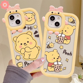 เคสโทรศัพท์มือถือ ลายการ์ตูนหมีพูห์น่ารัก 3D สําหรับ Vivo Y20 Y16 Y17 Y12i Y15 Y12 Y02s Y21 Y35 Y22 Y15s Y11 Y33s V25E Y22s V25 V23E V23 Y31 Y91 Y30 Y55 Y75 Y15A