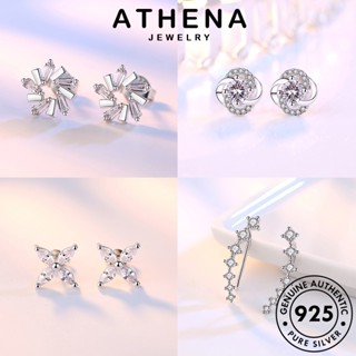 ATHENA JEWELRY เครื่องประดับ เกาหลี ผู้หญิง แท้ เครื่องประดับ Silver ไข่มุก ห่วง หนีบ เงิน เพชร แฟชั่น มอยส์ซาไนท์ ตุ้มหู ต่างหู ต้นฉบับ 925 M018