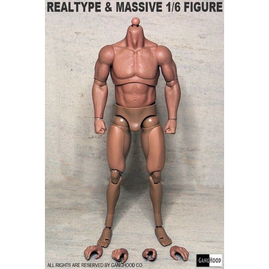 พร้อมสต็อก GANGHOOD 1/6 Bain Bain Strong Soldier Muscle Body เหมาะสําหรับทหาร Arnnold