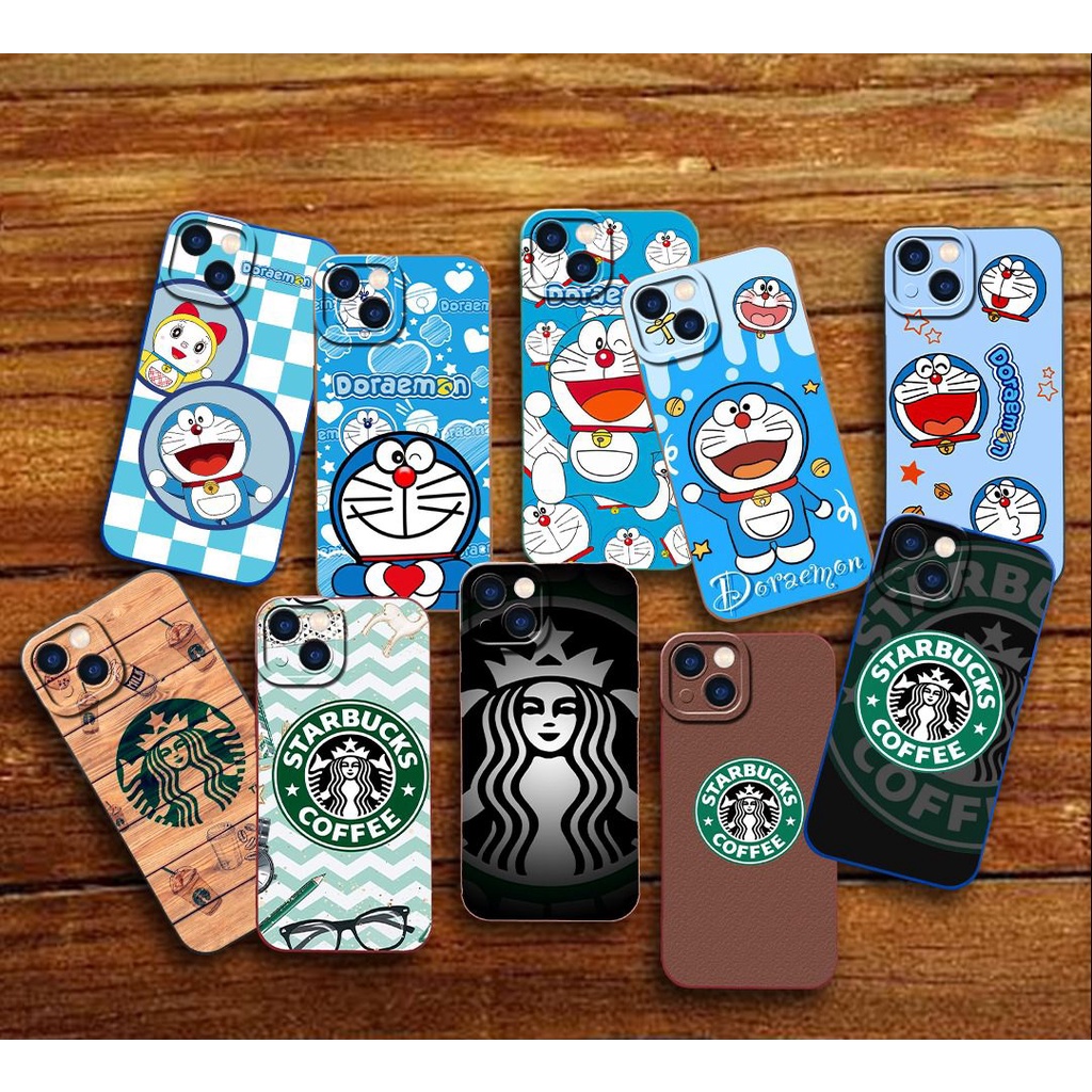 ASS CASE DORAEMON & STARBUCKS MOTIF VIVO Y83 Y91 Y93 Y95 Y12 Y15 Y17 Y15S Y16 Y12S Y20 Y20SG Y21 Y21