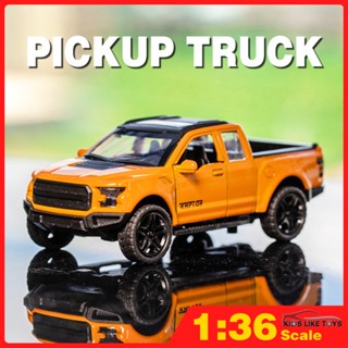 KLT 1:36 Ford Raptor F150 Pull Back Car รถกระบะ โมเดลรถ Diecast Alloy ของเล่นรถสําหรับเด็กผู้ชาย ของสะสม ของขวัญ