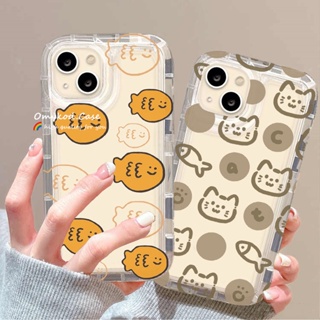 🌈Ready Stock 🏆Compatible for iPhone 14 13 12 11 Pro Max X Xr Xs Max 8 7 6 6s Plus SE 2020 Soap Case Cats And Fish Creative Phone Case Shockproof Air Cushion Silicone Protective Cover