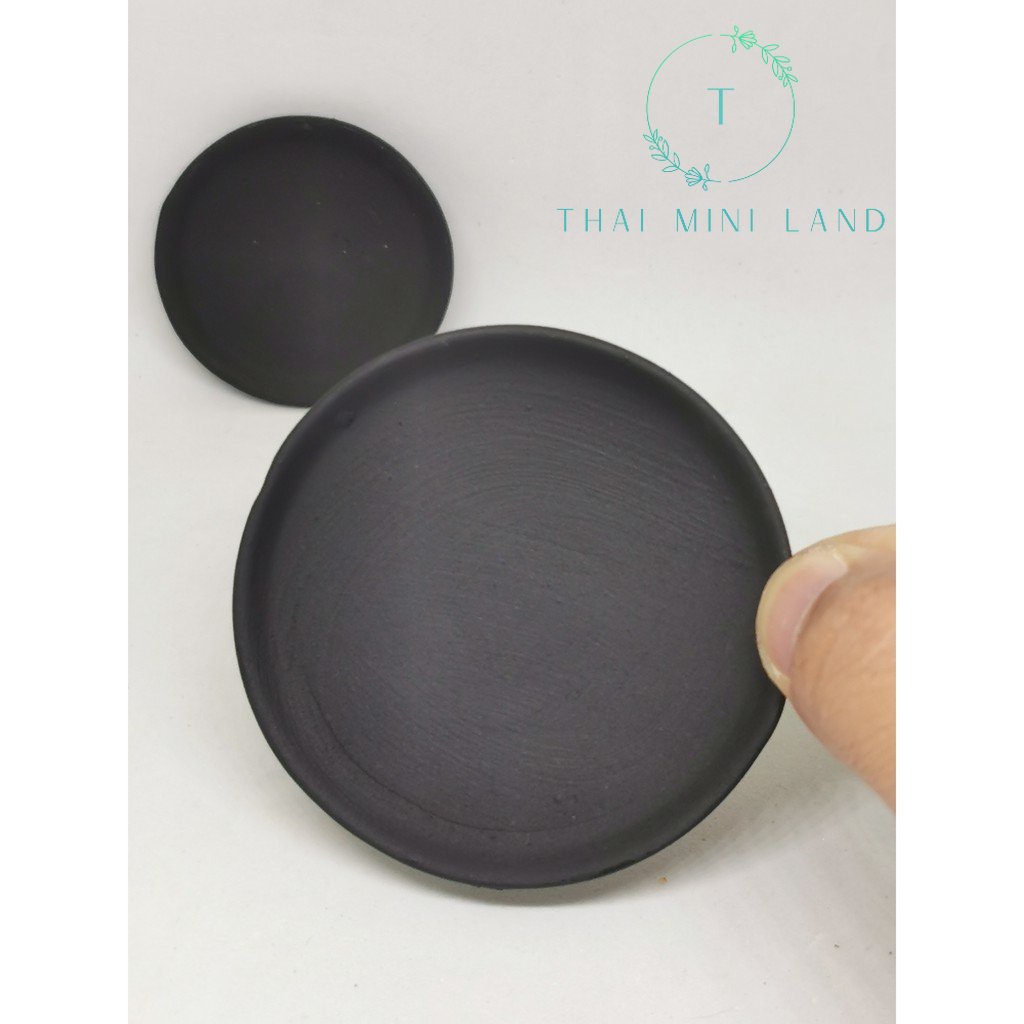 กระทะเซรามิค หอยทอด ผัดไทย สีดำ กระทะจิ๋ว ของจิ๋ว ของตกแต่ง