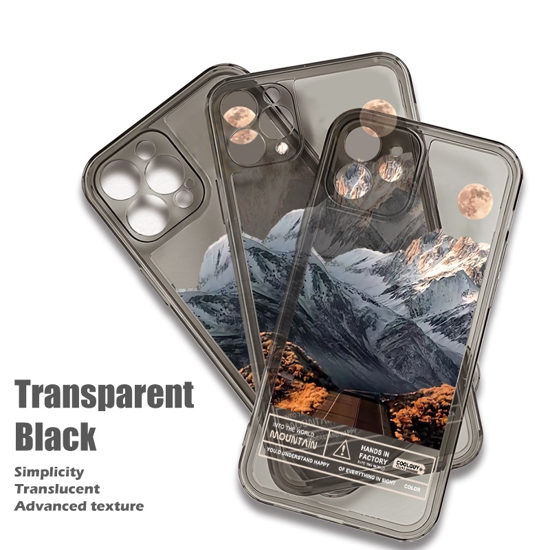 เคสโทรศัพท์มือถือแบบนิ่ม ใส ลายทิวทัศน์ แฟชั่นหรูหรา สําหรับ IPhone 12 Pro Max X Xr 13 Mini 11 14 15 Pro Max 6s 7 8 Plus Xs Max Se2020