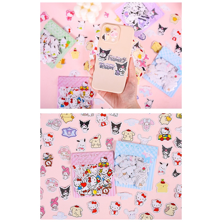 SANRIO สติกเกอร์ ลายซานริโอ้ HD น่ารัก สําหรับติดตกแต่งเครื่องเขียน DIY 100 ชิ้น ต่อถุง - รูปที่ 6