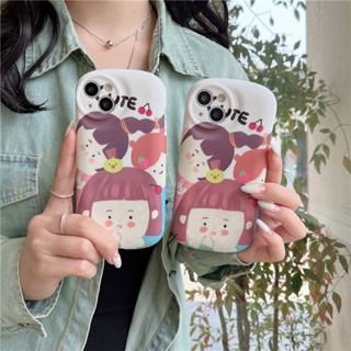 เคสโทรศัพท์มือถือ ซิลิโคน ทรงวงรี กันกระแทก ลายการ์ตูนเด็กผู้หญิงน่ารัก สําหรับ iPhone 14promax 13 12 11