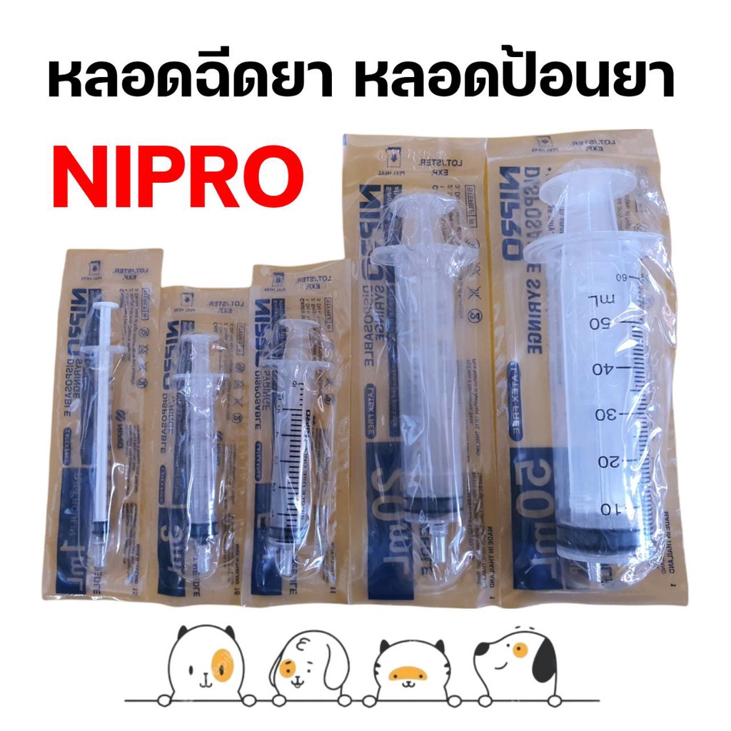 กระบอกตวง หลอดตวง 1,3,5,10,20,50 mL  Nipro แบ่งขาย ราคาถูก และดี