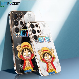 เคสโทรศัพท์มือถือชุบทอง ลายการ์ตูนวันพีช สําหรับ Samsung S23 S22 S21 S21FE S20 S20FE S10 Note 20 10 + Plus Ultra Lite M62 M53 M51 M33 M32 M31 M23 M21 M13 M30S F13 F23 4G 5G