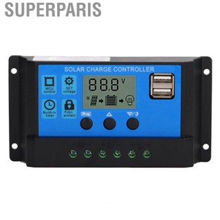 Superparis 12V 24V Solar Panel Controller Multifunction Dual USB Output Controller MPPT Solar  Built-in Circuit Protection