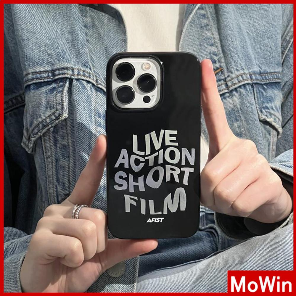 Mowin - เข้ากันได้สำหรับ 15 เคสไอโฟน11 เคส iphone 11 สำหรับ 14 Pro Max เคส iPhone สีดำเงา TPU เคสนุ่มกันกระแทกป้องกันกล้องสโลแกนง่ายเข้ากันได้กับ iPhone 13 Pro max 12 Pro Max 11 xr xs max 7Plus 8Plus
