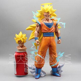 พร้อมส่ง โมเดลฟิกเกอร์ ดราก้อนบอล Palace Super Three Goku First Super Son Goku Saiyan GK แบบสองหัว สําหรับตกแต่ง