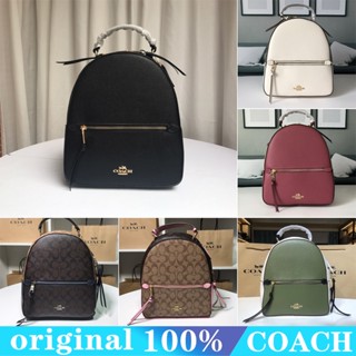 COACH f76622 jordyn ขนาดกลางกระเป๋าเป้ผู้หญิง/ความจุขนาดใหญ่/แบบจำกัด/กระเป๋าเป้สะพายหลังกลางแจ้ง/หนังวัว PVC