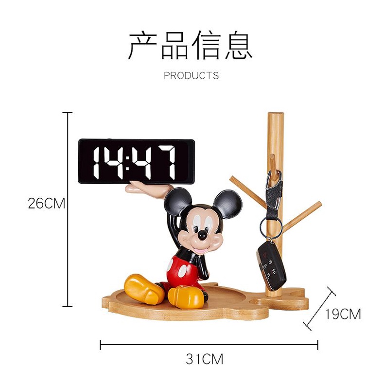 นาฬิกาดิจิทัลตั้งโต๊ะ รูปมิกกี้เมาส์ สไตล์สร้างสรรค์ สําหรับตกแต่งบ้าน ห้องนั่งเล่น ตู้ไวน์ - รูปที่ 5