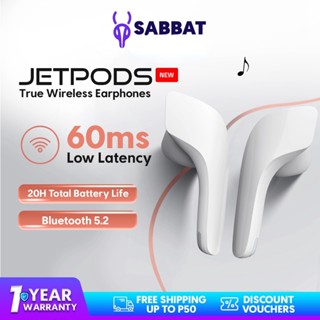 Sabbat Jetpods TWS หูฟังบลูทูธ 5.2 ลดเสียงรบกวน สวิตช์คู่ 60ms