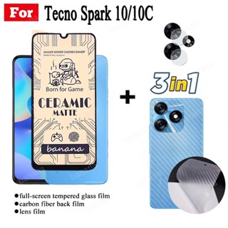 3in1 Tecno Spark 10C กระจกนิรภัยเซรามิก ป้องกันเลนส์กล้อง สําหรับ Tecno Spark 10 4G Spark 10 Pro