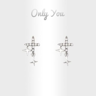 Only You ต่างหูเงิน S925 จี้รูปดาวแปดแฉก ประดับพลอยเทียม หรูหรา ระดับไฮเอนด์ เข้ากับทุกชุด