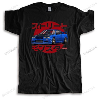 【ใหม่】ถูกสุดๆเสื้อยืดแขนสั้นลําลอง ผ้าฝ้าย พิมพ์ลาย Skyline GTR R34 หรูหรา แฟชั่นฤดูร้อน สําหรับผู้ชาย