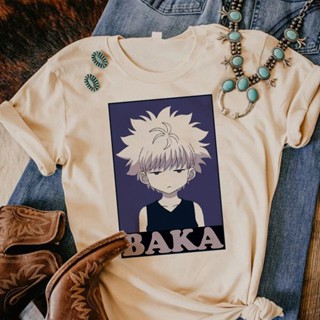 เสื้อยืด พิมพ์ลายกราฟิกการ์ตูน Hunter x Hunter Killua แนวสตรีท สําหรับผู้หญิง