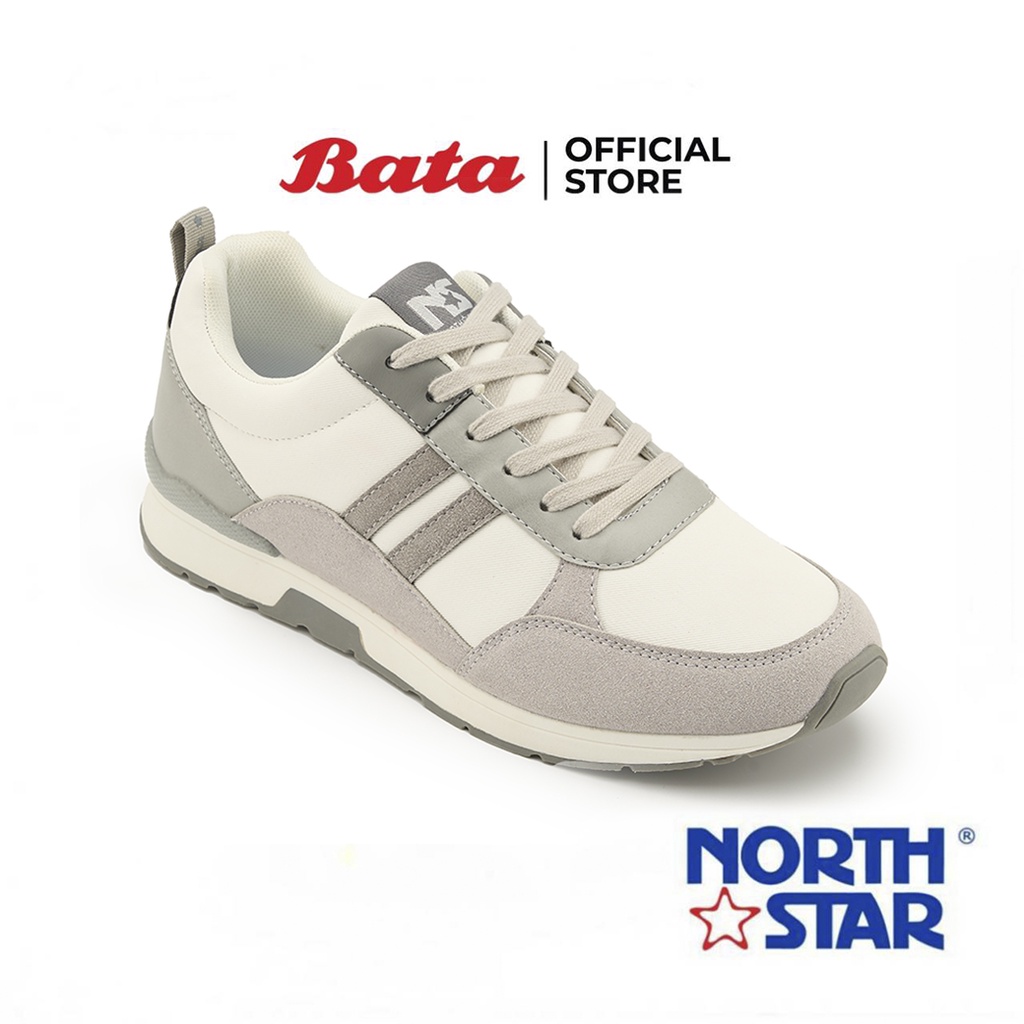 Bata บาจา ยี่ห้อ North Star รองเท้าผ้าใบแบบผูกเชือก รองเท้าผ้าใบแฟชั่น สนีกเกอร์ สำหรับผู้ชาย สีขาว 8211284
