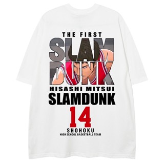 เสื้อยืดแขนสั้น ผ้าฝ้าย พิมพ์ลายแอนิเมชั่น Slam Dunk สไตล์ญี่ปุ่น โอเวอร์ไซซ์ สําหรับผู้ชาย ไซซ์ S - 7XL