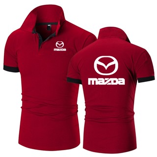 เสื้อโปโลแขนสั้นลําลอง พิมพ์ลาย Mazda สไตล์ฮาราจูกุ ระบายอากาศ สวมใส่สบาย แฟชั่นฤดูร้อน สําหรับผู้ชาย