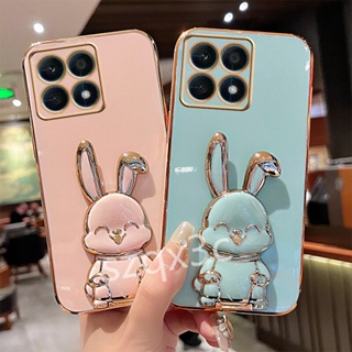 ใหม่ เคสโทรศัพท์มือถือแบบนิ่ม กันกระแทก ลายการ์ตูนกระต่ายน่ารัก พร้อมที่ตั้งวาง สําหรับ Huawei P60 PRO Honor X9a X8a X7a X8 X6 5G 4G 2023