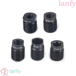 Lanfy อะแดปเตอร์ลูกบิดเกียร์รถยนต์ อลูมิเนียมอัลลอย สีดํา M8 M10 M12 M10*1.25 M8*1.25