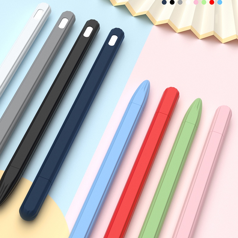 เคสซิลิโคนเหลว สําหรับ Apple Pencil Gen 2/1 สีลูกกวาด แถบบาง กันลื่น เคสป้องกัน