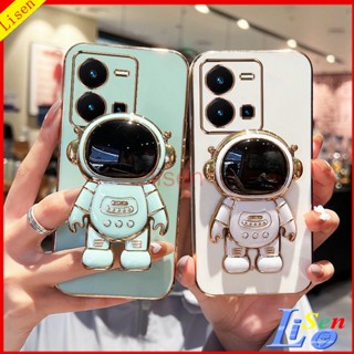 เคส Vivo Y35 เคส Vivo V25 V25E Y16 Y15S Y01 Y15A Y02 Y21 Y21S Y33S Y33T Y20 Y12S Y20S G Y22 Y22S เคสโทรศัพท์มือถือ ลายนักบินอวกาศ พร้อมขาตั้ง สําหรับ YHY