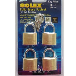 The Lock ชุดแม่กุญแจ ( ระบบMASTER KEY ) SOLEX 40MM. (คอสั้น) 4 ตัว ระบบสปริง รุ่น KAL 4:1 SL99 40 MM