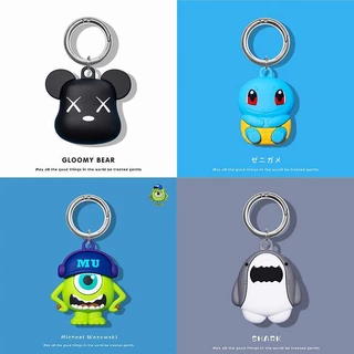 ฝาครอบป้องกันซิลิโคนออกแบบมาสําหรับ AirTags [เคสตัวละครน่ารัก] [รวมคลิปพวงกุญแจ Carabiner] เคสซิลิโคนเข้ากันได้กับเคส AirTag 2021, ตัวติดตามป้องกัน Cov