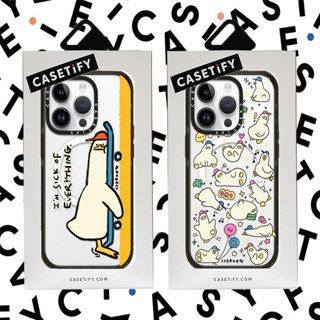 CASETIFY【Im Sick of Every】เคสโทรศัพท์มือถืออะคริลิค กันกระแทก ลายการ์ตูนเป็ด สําหรับ IPhone 14 Pro MAX Plus 11 12 13 Pro MAX