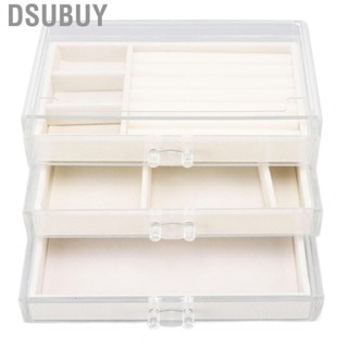 Dsubuy 3 Drawers Jewelry Storage Box  Easy To Clean Large  Jewelry Storage Box  for Bedroom