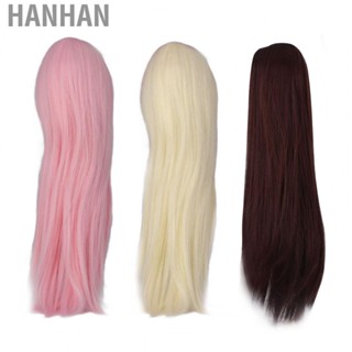 Hanhan Doll Hair Wig  High Temperature Silk Lifelike Wearing Easy Styling Simulated Scalp 1/3 Ball Jointed Doll Wig  for Playing