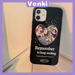 VENKI - สำหรับ iPhone 11 iPhone Case สีดำเงา TPU เคสอ่อนกันกระแทกกล้องป้องกันตัวการ์ตูนน่ารักเข้ากันได้กับ iPhone 14 13 Pro max 12 Pro Max xr xs max 7 8Plus