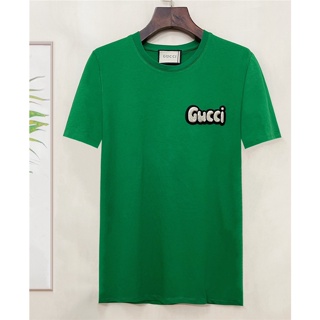 Gucc1 ใหม่ เสื้อคอกลม แขนสั้น ผ้าฝ้าย ปักลายโมโนแกรม สําหรับผู้ชาย S-4XL