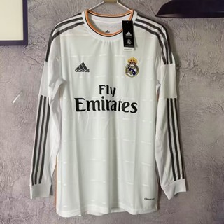 เสื้อกีฬาแขนยาว ลายทีมชาติฟุตบอล Real Madrid 13-14 ทีมเหย้า เรโทร แห้งเร็ว สําหรับผู้ชาย ไซซ์ S-XXL