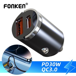 Fonken อะแดปเตอร์ชาร์จโทรศัพท์มือถือ USB Type C 15W 30W พอร์ตคู่ PD+QC 3.0 ชาร์จเร็ว สําหรับ Samsung Xiaomi