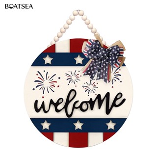 (Boatsea) ป้ายสัญลักษณ์ Welcome ประดับโบว์ สําหรับตกแต่งประตูบ้านฟาร์ม