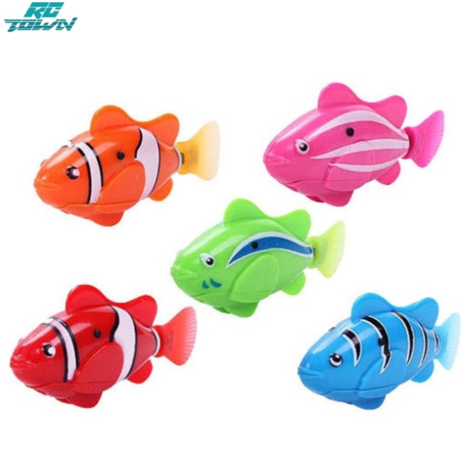 Rctown หุ่นยนต์ปลา ใช้แบตเตอรี่ สุ่มสี ของเล่นสําหรับเด็ก 1 ชิ้น