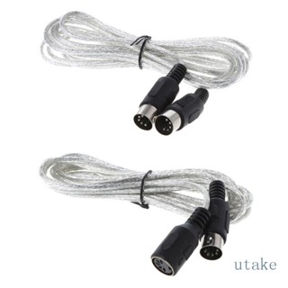 Utakee MIDI สายเคเบิลต่อขยาย 5 Pin ตัวผู้ เป็น 5 Pin ตัวผู้ สําหรับเปียโนไฟฟ้า เครื่องดนตรี คีย์บอร์ด