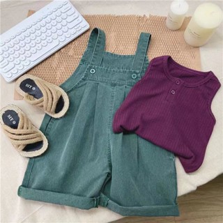 พร้อมส่ง ขายดี เสื้อยืดแขนกุด ทรงหลวม สไตล์เกาหลี ญี่ปุ่น ฤดูร้อน สําหรับเด็กผู้ชาย และเด็กผู้หญิง 2023