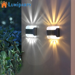 Lumiparty โคมไฟติดผนัง Led พลังงานแสงอาทิตย์ กันน้ํา สําหรับตกแต่งสวน รั้ว ระเบียง ระเบียง กลางแจ้ง 4 ชิ้น