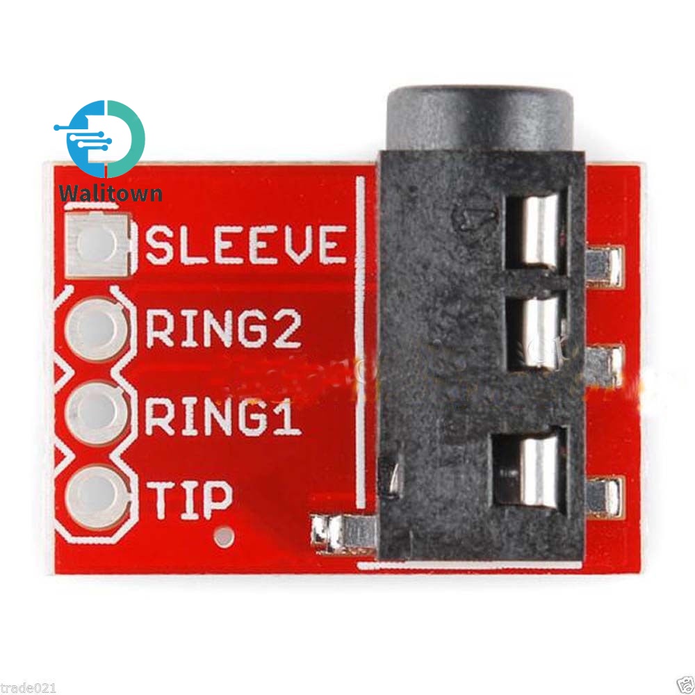 บอร์ดเสียง TRRS 3.5 มม. สีแดง