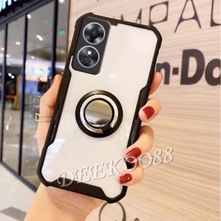 พร้อมส่ง เคสโทรศัพท์มือถือแบบใส กันกระแทก สี่มุม พร้อมแหวนขาตั้งกล้อง สําหรับ OPPO A38 4G OPPOA38 2023