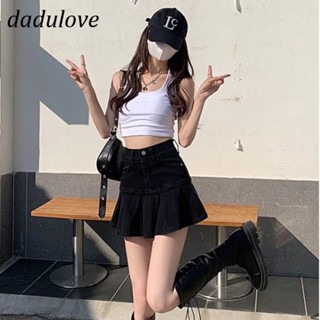 DaDulove💕 New Korean Version of Ins Retro Denim Short Skirt Niche High Waist Loose A- Line Skirt Package Hip Skirt