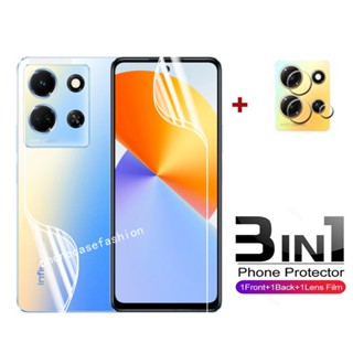 3in1 ฟิล์มไฮโดรเจล ป้องกันเลนส์กล้อง หน้า หลัง เต็มจอ สําหรับ infinix Note 30 pro 4G 5G 2023